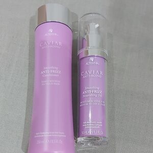 Caviar Anti-Frizz Conditioner and Nourishing Oil Set - Purple